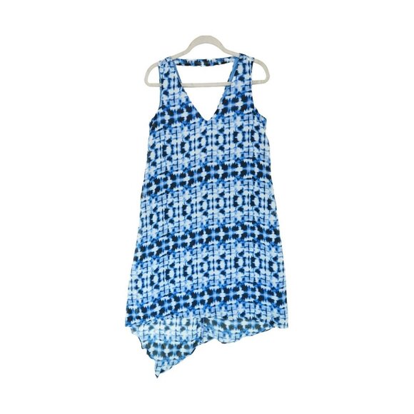 NWT Dana Buchman Abstract‎ Chiffon High-Low Dress - Blue Size 6 MSRP $68 - Picture 1 of 8